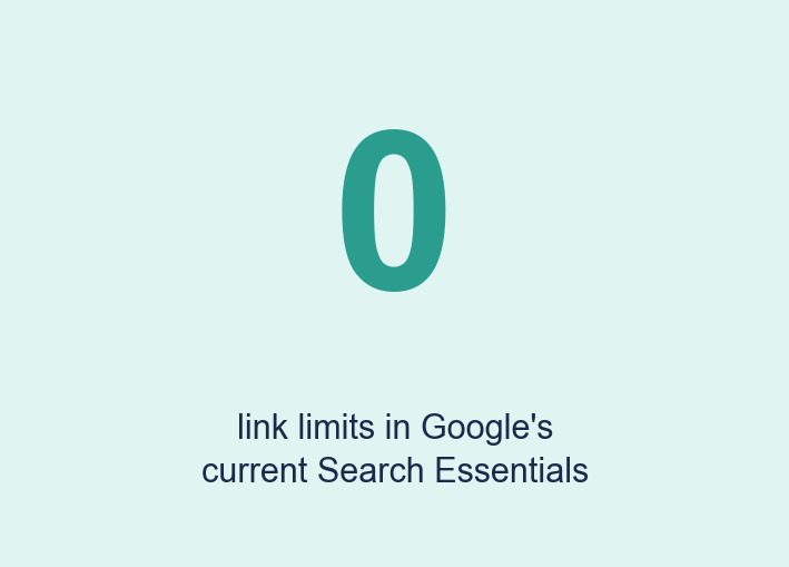 Stat: Zero link limits in Google's current Search Essentials